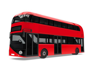 Obraz na płótnie Canvas New London Double Decker Bus Isolated