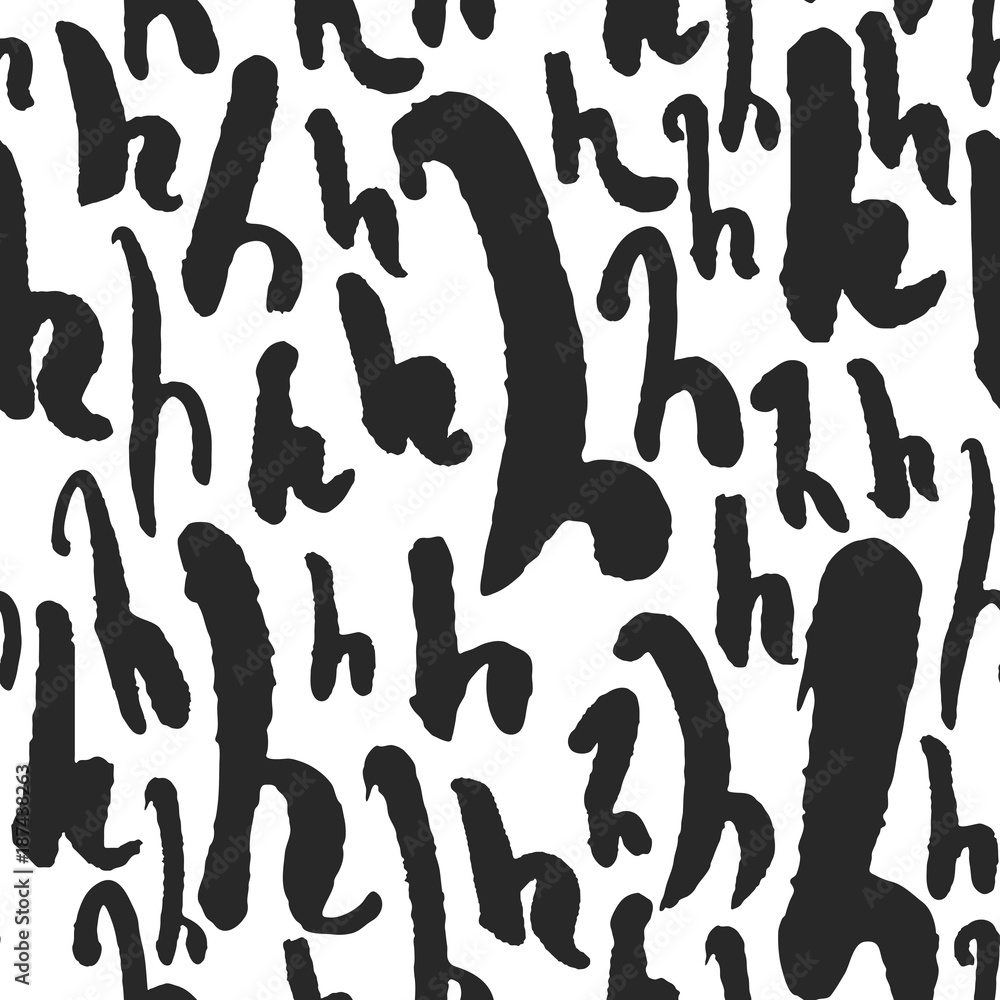 Poster vector seamless pattern with calligraphy letters h