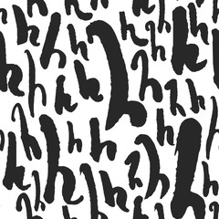 Vector Seamless Pattern with Calligraphy Letters H