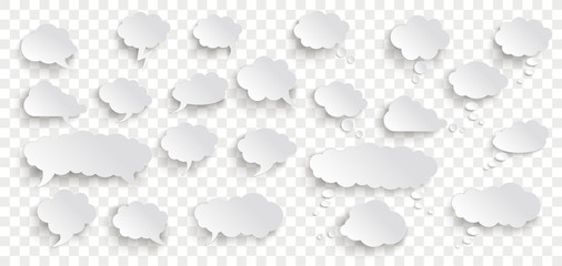Speech And Thought Bubbles Set Banner Transparent