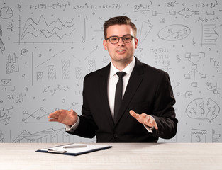 Businessman sitting at a desk
