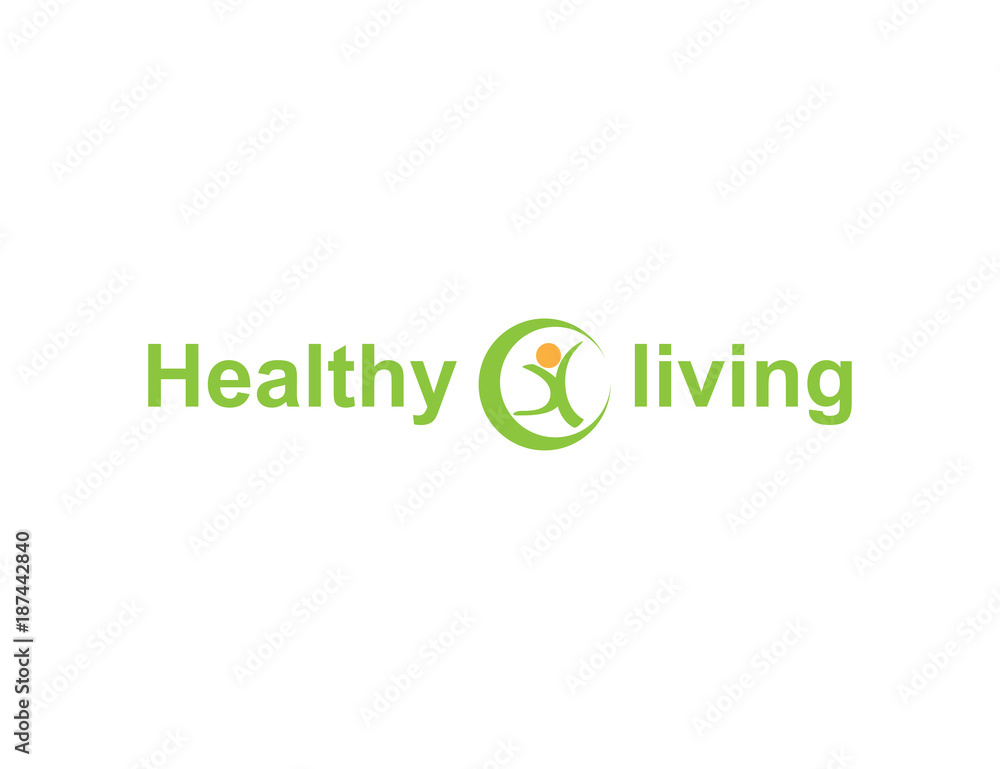 Sticker healthy life logo design