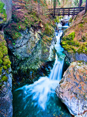 the water of the creek moving seems to be silk