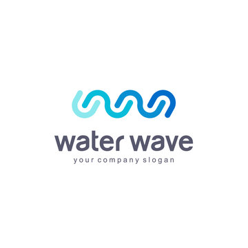 Vector logo design. Water Wave sign