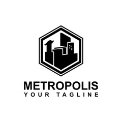 Fototapeta premium the hexagon metropolis logo