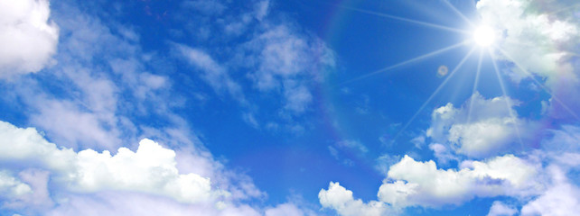 Fototapeta 青空と雲と太陽 obraz