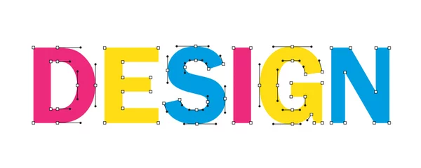 Foto op Plexiglas "DESIGN” letters with vector handles  © Web Buttons Inc