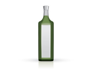 transparent green bottle