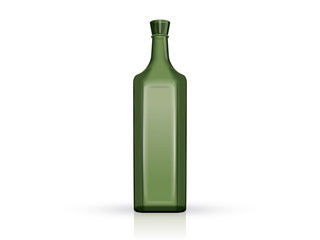 transparent green bottles 