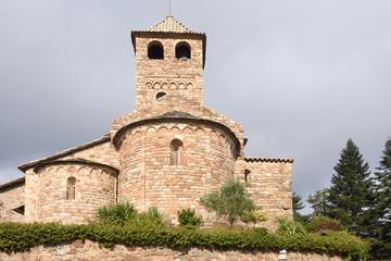 Fototapeta na wymiar Romanesque church of Sant Vicens, Espinelves, Girona province, Catalonia, Spain