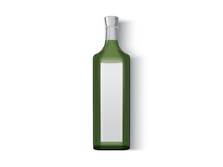 transparent glass bottle  on a white background mock up