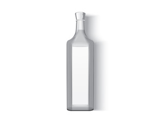 transparent glass bottle  on a white background mock up