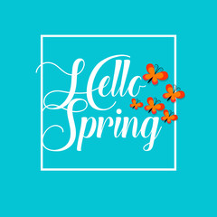 Hello Spring Vector Template Design