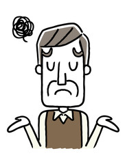 シニア男性：困る, がっかり, 残念