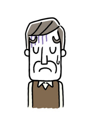 シニア男性：落ち込む, 悲しい
