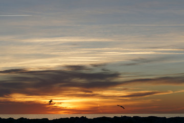 sunrise at the edge of the mediterranean sea
