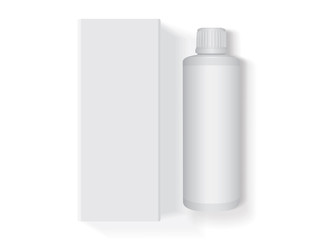 plastic bottle with box is easy to change colors mock up vector template