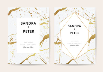 Luxury business cards with marble texture and gold. design for cover, banner, invitation, wedding, card Branding and identity Vector illustration.
