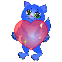 cute cat with heart vector 