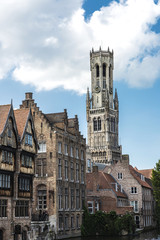 Fototapeta premium Rozenhoedkaai or Rosary Dock in Bruges, Belgium