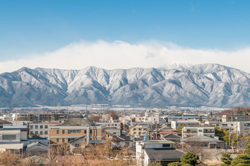 Hotaka Mountain.View on top from Matsumoto Castle.