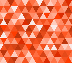 Red  triangular seamless pattern. Geometric vector background. Polygonal mosaic decorative backdrop. Easy to edit design template.