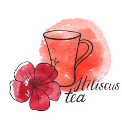vector hibiscus tea