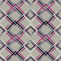 Seamless geometric pattern. Pattern of quadrilaterals. Brushwork. Textile rapport.