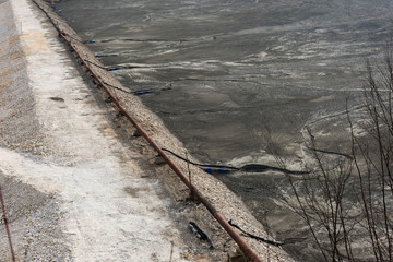 Waste lake barrier. Contaminated mine exploitation residuals