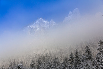 mountains in the fog, the Pieniny Mountains, Three Crowns