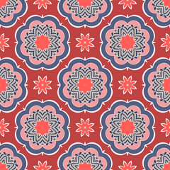 Abstract stylized floral seamless pattern. Hand drawn vector illustration