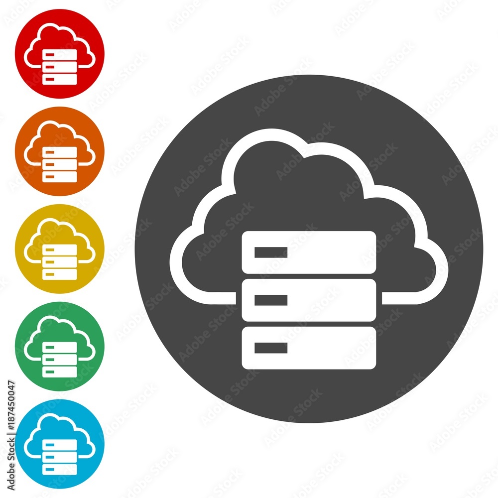 Poster hosting server icon, database icon