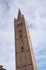 Fototapeta premium Forli, Italy - January 03, 2018 : 'San Mercuriale' church bell tower