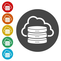 Hosting server icon, Database icon 