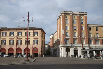 Fototapeta premium Forli, Italy - January 03, 2018 : View of 'Piazza Aurelio Saffi'