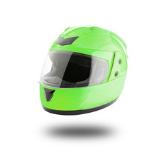 Motorcycle helmet over isolate on white with clipping path.