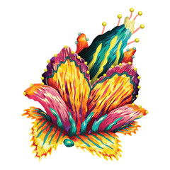 Colorful exotic flower. Vector illustration