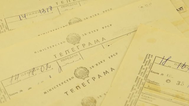 Forms of old telegrams, background