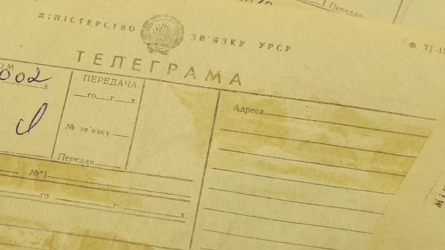 Forms of old telegrams, background