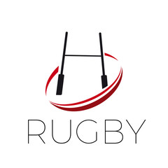 Vector sign rugby and american football, in flat design