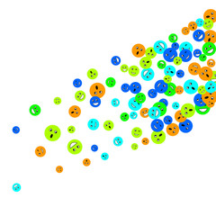 Vector Confetti Background Pattern. Element of design. Colored emoticons on a white background