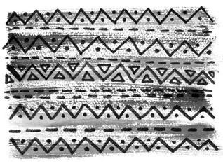 Tribal ornate background. Zig zag lines and triangles.