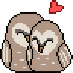 Fototapeta premium vector pixel art bird couple