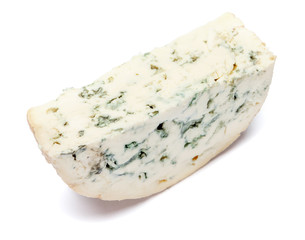 blue cheese on a white background