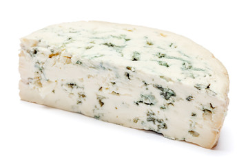 blue cheese on a white background