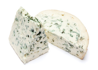 blue cheese on a white background
