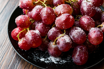 Sugared Sangria Purple Grapes for Dessert.