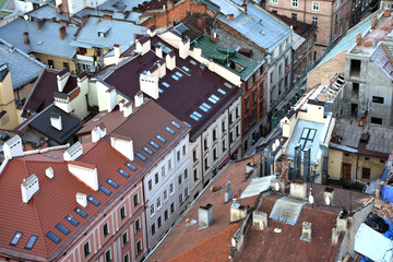 View of roofs from above.