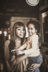 African mother and daughter. Portrait.