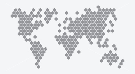Honeycomb world map